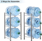 LIANTRAL Water Cooler Jug Rack, 5 Gallon Water Jug Holder Water Bottle Storage Rack, 5 gallon water jug stand, 3 Tiers, Silver