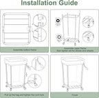 160L Laundry Hamper with Wheels, 2 Section Large Rolling Laundry Basket Bag with Wheels, Clothes Hamper Cart for Laundry, Bedroom, Bathroom and Dorm