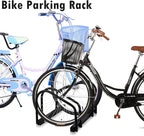 WALMANN 2 Bikes Floor Bike Stand, Bike Parking Rack Garage Bike Storage Stand Indoor/Outdoor 22-28" Wheel Stand, Max. Tire Width 2.1"