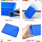 Hoteam 10 Pcs Flat Storage Organizer Tray Bin Letter Size Paper Tray for Classroom Plastic Stackable File Organizer for School Office Teacher Book Organization（ Multicolor, 13.78 x 9.84 x 3.15 Inch）