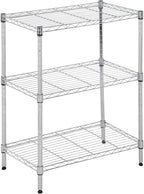 PayLessHere | 3-Tier Wire Shelf | 23"x13"x30" | Chrome | Adjustable Racks | Heavy-Duty Storage Shelves, Holds Upto 450 lbs | Rust-Resistant, No-Tool Assembly | for Home, Garage Shelving