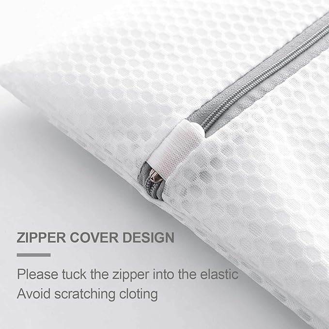 Oversized Honeycomb Mesh Laundry Bags, 2 Pack 35x43.3 inch Heavy Duty Delicate Wash Bag with Zipper.