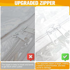Plastic Storage Bags with Easy-Glide Zipper, Pack of 6, Durable Clear Vinyl Zippered Storage Bags for Clothes Sweaters Comforters Blankets Sheets Bedding (15.7 x 13.8 x 2.5 Inch)