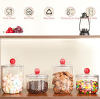 30 Oz Candy Jars with Lids - Clear Plastic Cookie Storage Containers Airtight Apothecary Canisters for Kitchen Home Decorative Pantry Office Party Organize Sugar Tea Coffee Snacks (30 oz)