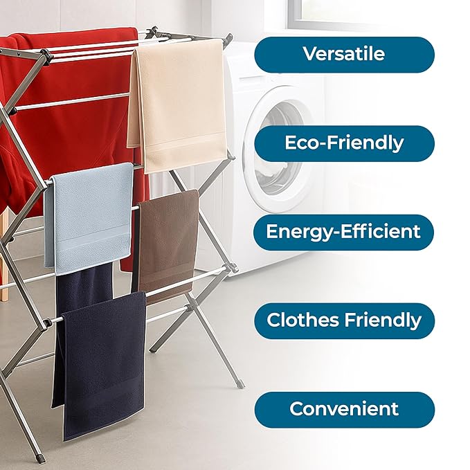 Honey-Can-Do Collapsible Clothes Drying Rack – Durable, Space-Saving Laundry & Towel Rack, Sturdy Clothing Rack for Hanging Clothes Indoors & Outdoors, Steel