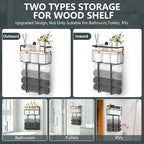 Towel Racks for Bathroom, Metal Towel Holder with Storage Basket,Wall Towel Rack for Rolled Towels, Towel Storage for Small Bathroom.
