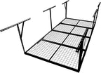 Overhead Garage Storage Rack, Heavy Duty Metal Ceiling Storage System, Adjustable 22"-40" Dropdown, 400/600 LBS Capacity, Maximize Vertical Storage for Garage/Workshop, (Black, 4x8FT)