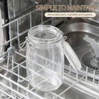 10oz Glass Food Storage Jars with Airtight Lids, Set of 8 – Clear Preserving Seal Wire Clip Fastening Canisters for Kitchen Canning, Flour, Cereal, Pasta, Sugar, Beans, Pickling Jars (10oz×8)