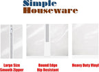 Simple Houseware Industrial Grade Z-Base Garment Rack, 500lb Load with 62" Extra Long bar w/Clear Cover and Tube Bracket