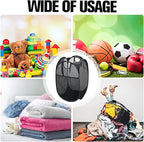 AQQA 9 Pcs Mesh Popup Laundry Hamper Set, Black/White/Blue, Durable Handles, Foldable, Sturdy Mesh Construction, Ideal for Kids, Teens, Adults, College Dorm, Camping, Hotel, Travel