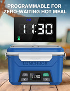 EAST OAK Cordless Electric Lunch Box for Adults, Heated Lunch Box Battery Powered with Automatic Heating, 5.5 Cups Portable Food Warmer with Removable Tray Divider