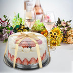 10 Pcs 10 Inches Disposable Cake Container with Lid Plastic Cake Carrier with Clear Dome Lid and Cake Boards Round Cake Containers Carriers for Transport, Party Takeout Food Display