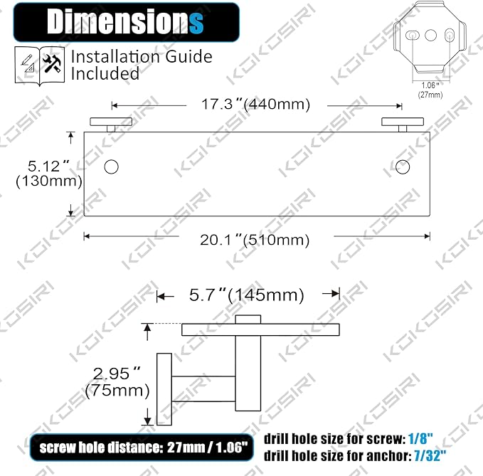KOKOSIRI Wall Shelves Floating Shelf 20-Inch Stainless Steel Bathroom Hardware Tempered Glass Kitchen Hanging for Storage/Room Decor Gold B1105BG-L20