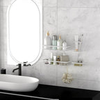 Shower Caddy Organizer with Hooks,Self Adhesive Bathroom Shelves,No Drilling Bathroom Organizers and Storage,Perfect for RV, Apartment, Home Decor,White 4PCS