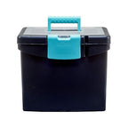 Storex File Storage Box with XL Storage Lid, 10-7/8 x 13-1/4 x 11 Inches, Black/Teal