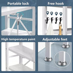 Over-the-toilet Storage, Over Toilet Storage Shelf, Toilet Storage Rack, Adjustable Layer Height, Portable Lock Design, Classified Storage, Suitable for Bathroom, Toilet and Laundry Room(Black)