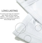 TENRAI Delicates Laundry Bags, Bra Fine Mesh Wash Bag for Underwear, Lingerie, Bra, Pantyhose, Socks, Use YKK Zipper, Have Hanger Loops (White, 1 Large & 1 Medium)