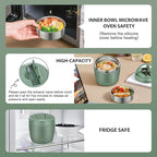 Thermo Food Jar for Hot Food Adults 32OZ Soup Thermo Lunch Containers Wide Mouth Vacuum Insulated Stainless Steel Leakproof Bento Box with Spoon (Green)