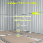 5' x 3' Outdoor Storage Shed, Sturdy Metal Building w/Floor and Lockable Doors for Garden, Backyard, Poolside and Lawn, Grey