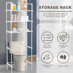 Over The Toilet 3-Tier Storage Cabinet, Above Toilet Storage Rack, Behind Toilet Shelf, Bathroom Organizer Freestanding Toilet Shelf Space Saver for Home Bathroom (White)
