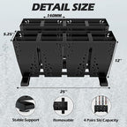 Heavy Duty Metal Ski Storage Rack, 8 Pair Freestanding Steel Ski Holder, Floor Stand Ski Organizer Rack