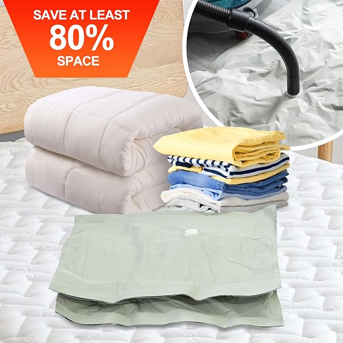 Umimile Vacuum Storage Bags, Space Saver Sealer Bags, Compression Bags for Clothes, Pillows, Comforters, Blankets, Bedding