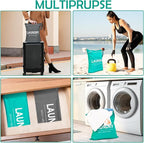 2 Pcs Large Travel Laundry Bag Waterproof Wet Dry Bag Washable Dirty Clothes Bag for Gym Clothes Laundry Wet Clothes Swimming Yoga