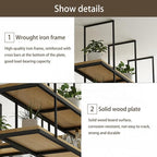 2-Tier Hanging Plant Shelves & Flower Pot Stand, Ceiling-Mounted Storage Rack, Floating Kitchen Organizer, Decorative Display Shelves & Wine Holder (110x30x80cm)