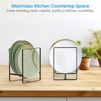 Vertical plate holders, plate organizer for cabinet, for small plates(Black) 1PCS
