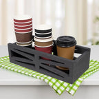 Rustic Wooden Bathroom Decor Box, Farmhouse Toilet Paper Basket (Black)
