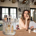 360 Rotating Makeup Organizer for Vanity,Bathroom Countertop Organizer,Spinning Perfume Organizer&Vanity Organizer(Grey-2 Tier)