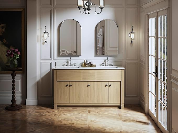 Kohler 36540-CPL Verdera® Medicine Cabinet Mirror, Arched Design, Left-Hinged, Mirrored Interior, Adjustable Shelves, Rustproof, 20 in. W x 34 in. H, Polished Chrome