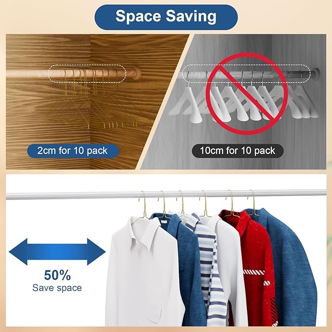 SPECILITE Wire Metal Clothes Hangers Bulk 250 Pack for Standard Size Suits, Coats, Shirts, Pants, Skirts, Space Saving, Non Slip,16 Inch 12 Gauge Ultra Thin, Bronze