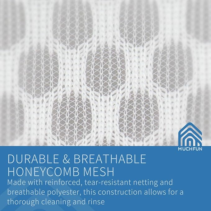 Muchfun 3Pcs Durable Honeycomb Mesh Laundry Bags for Delicates 9 x 12 Inches (3 Small)