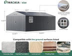 WACASA 13x20x8.3 FT Large Metal Garage Shed with Base Floor Kit, Ultra-Reinforced 18-Gauge Powder-Coated Steel Frame, 100 PSF Snow & 150 MPH Wind Rated, Skylight Dual-Entry Carport & Workshop