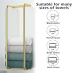 Towel Rack for Bathroom Wall Mounted, Bathroom Towel Storage, Rolled Bath Towel Holder, Small Space Bathroom Towel Storage, Bathroom Organizer - Brushed Gold