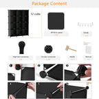 AWTATOS Cube Storage Organizer Closet Storage Shelves DIY Stackable Plastic Storage 12 Cube Bookshelf, Ideal Storage Organizer for Closet, Home, Bedroom, Black
