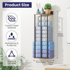 Towel Rack with Shelf – Modern Towel Holder for Bathroom Wall Mounted, Holds 6 Large Bath Towels, Rolled Towel Organizer for Bathroom, Laundry Room, and Small Space Storage，Vintage Color