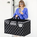 HomeHacks Heavy Duty Moving Bags with Tag Pockets, Collapsible Storage Totes for Moving, Camping & Travel -Foldable Packing Boxes, Zipper Handles, Black（10 Packs, 88L）