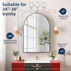 Medicine Cabinets for Bathroom, Black Arched Medicine Cabinet Recessed or Surface Wall-Mounted,Modern Bathroom Vanity Mirror with Storage, Mirrored Cabinet with Adjustable Shelves,24x36 Inch
