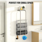 Towel Racks for Bathroom, Curved Bathroom Towel Storage Wall Mounted 30 inch with Shelf Can Holds 6 Large Towels, Wall Towel Rack for Rolled Towels, Brushed Nickel