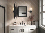 Kohler 35571-BLL Verdera® Bathroom Medicine Cabinet with Mirror, Oval Design, Mirrored Interior, Adjustable Glass Shelves, Rustproof Aluminum, 24 in. W x 34 in. H, Matte Black