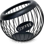 Coffee Pod Holder,K Cup Holders for Counter,Coffee Bar Accessories & Decor,Large Capacity Keurig K-cup Organizer, Nespresso Vertuo Station Organizer,Metal Pods Storage (Black)