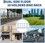 Floor Bike Rack,Single-Side 5-Bike Rack 60 in L,Grid Bike Rack In Ground,Freestanding Bicycle Floor Parking Stand,Stand Bike Racks for Garages Streets Yards Bike Events