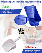 2 Cup Dog Food Scoop(2 Pack), Plastic Pet Food Scoop with Measuring Lines for Accurate Pet Food Portions,Dishwasher Safe (Black and Blue)
