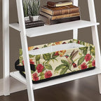 Small Toilet Paper Storage Bin Rectangular Multi-purpose Storage Baskets With Handles Portable Organizer for Home Office Bathroom Decorations, Retro Hummingbird Hibiscus flower