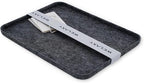 Welaxy felt tray Lid for Storage Bins Drawer Organizer bin cap of box for junk stuff stationery makeup jewelry closet bathroom minimalist lifestyle (Charcoal Lid, M)