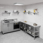 AmGood 10" X 16" Stainless Steel Wall Shelf | Metal Shelving | Garage, Laundry, Storage, Utility Room | Restaurant, Commercial Kitchen | NSF