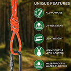 TECEUM Rope – 90 Feet x 1/4 Inch (7mm) – Purple – Strong All-Purpose Utility Rope – Camping, Crafting, Flag Pole, Indoor & Outdoor – Polypropylene Nylon Poly Lightweight Diamond Braided Cord