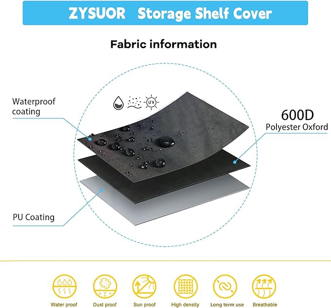 Shelf Cover Wire Shelving Rack Dust Cover,dustproof, waterproof, sunscreen, front transparent panel design for easy viewing, suitable for 36"Wx18"Dx72"H (cover only)